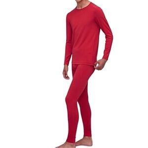 NWT Neiwai Men’s Red Thermal Underwear Set Top and Pants Size Large Reg. $45